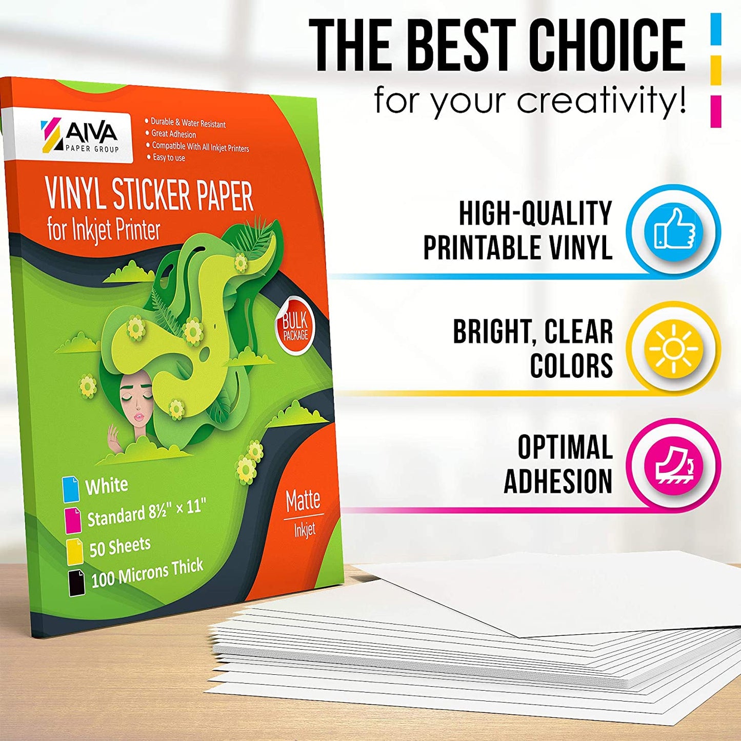 Printable Vinyl Sticker Paper Inkjet Matte 50 sheets