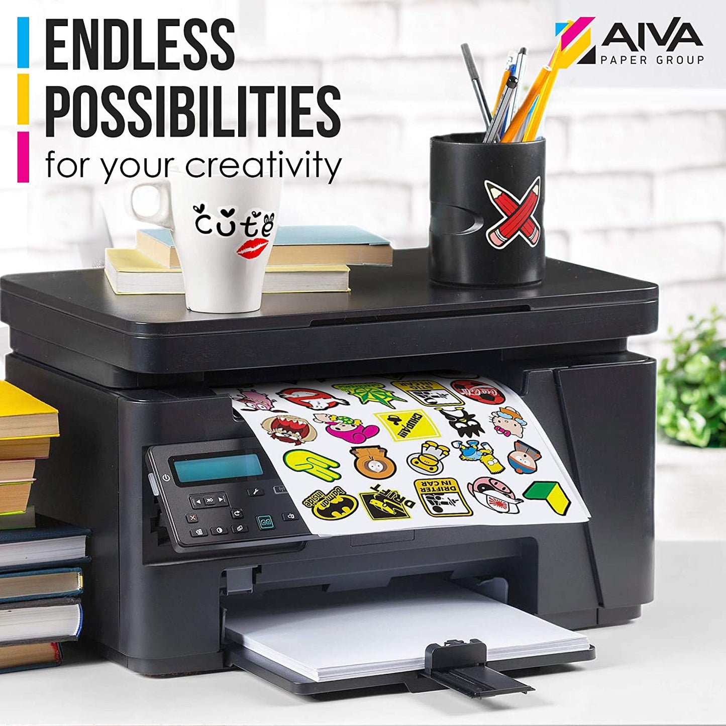 Printable Vinyl Sticker Paper Laser Glossy 100 sheets
