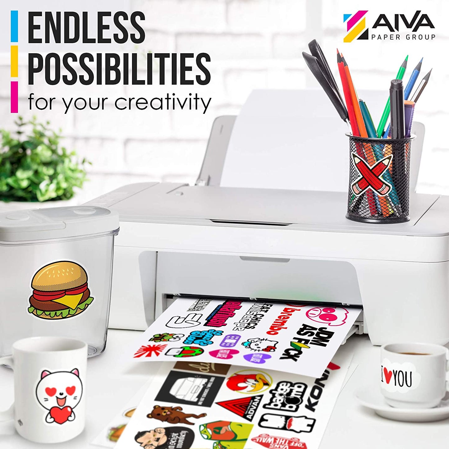 Printable Vinyl Sticker Paper Inkjet Matte 15 sheets