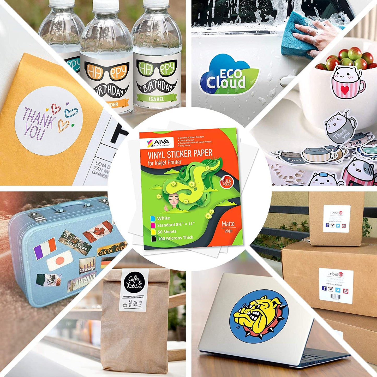 Printable Vinyl Sticker Paper Inkjet Matte 50 sheets