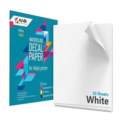Waterslide Decal Paper Inkjet White 20 sheets