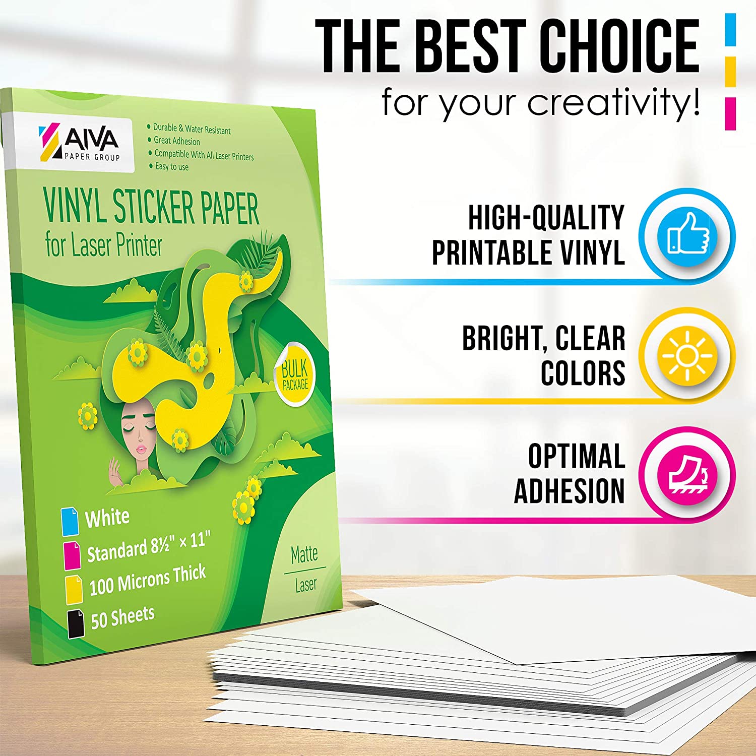 A4 50 Sheets Glossy/Matte Sticker Paper Colored Sticker Label Paper Inkjet  Or Laser Printing