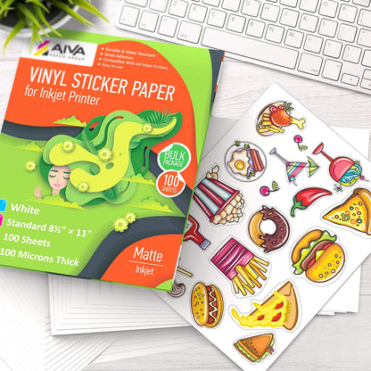 Printable Vinyl Sticker Paper Inkjet Matte 70 sheets