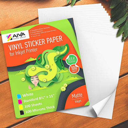 Printable Vinyl Sticker Paper Inkjet Matte 100 sheets