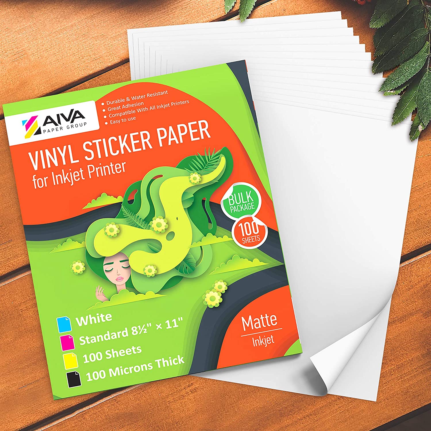 8.5x11 Glossy Inkjet Photo Sticker Paper 100 Sheets