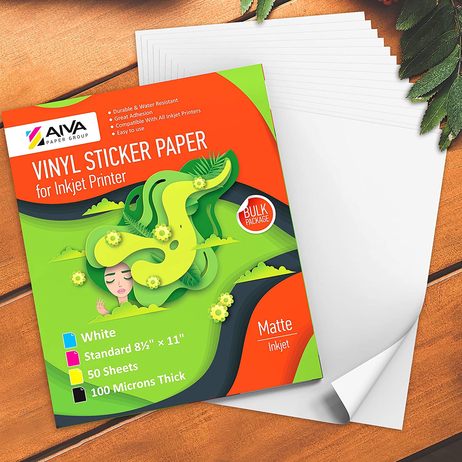 50 Sheets A4 Printable Vinyl Sticker Paper Transparent Vinyl Sticker
